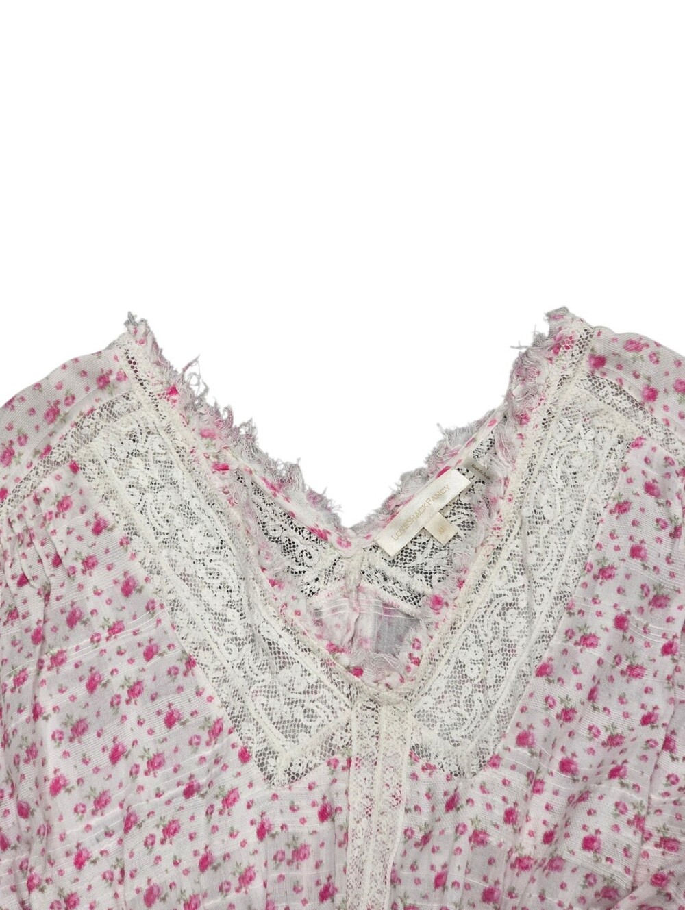 LOVESHACKFANCY NEWTON FLORAL LACE MINI DRESS XS - Picture 7 of 13